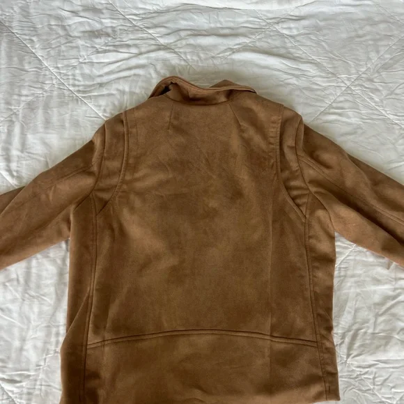 Women's Camel Faux suede Jacket XL - Picture 4 of 4